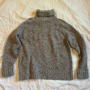Express Heather Gray Merino Wool Turtleneck Sweater